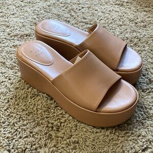 Nude platform sandals